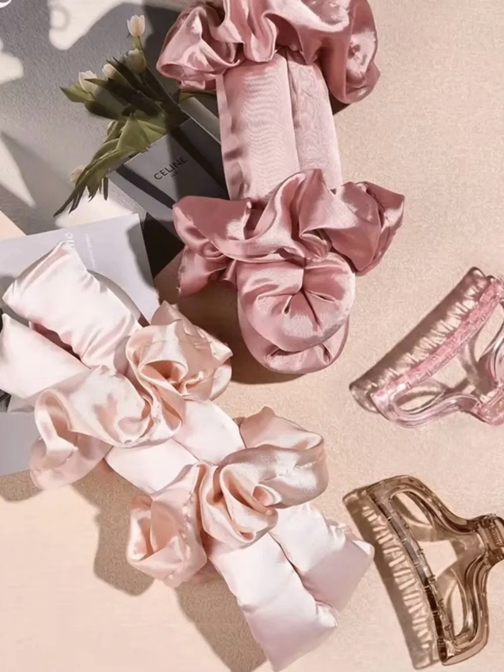 Satin Heatless Curling Rod Set — Rose Blush